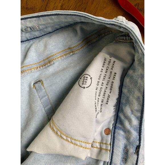 American Eagle Jeans Mens 36x32 Light Wash Blue Slim Straight Distressed Denim - Picture 6 of 8